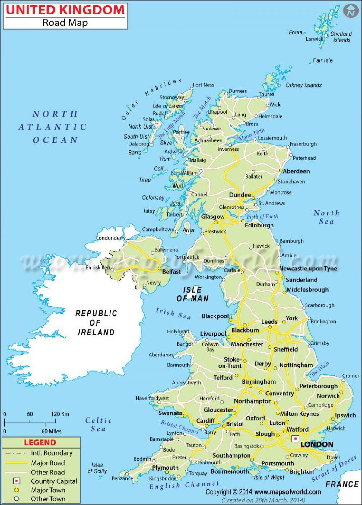 イギリスの道路地図 英国の道路地図の詳細な北欧のヨーロッパ
