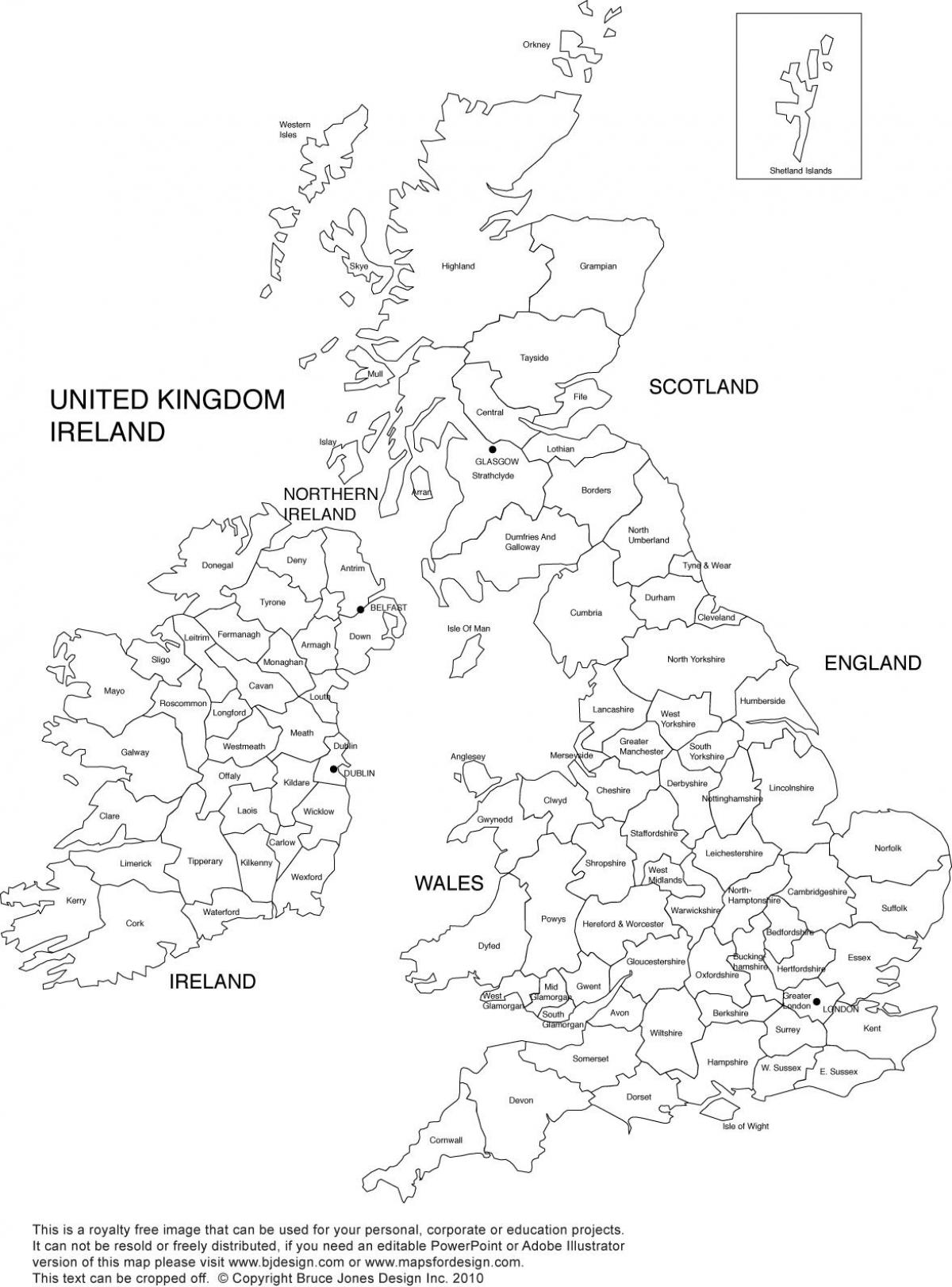 英国で地図を印刷可能な無料 印刷用地図のイギリス 北欧 ヨーロッパ