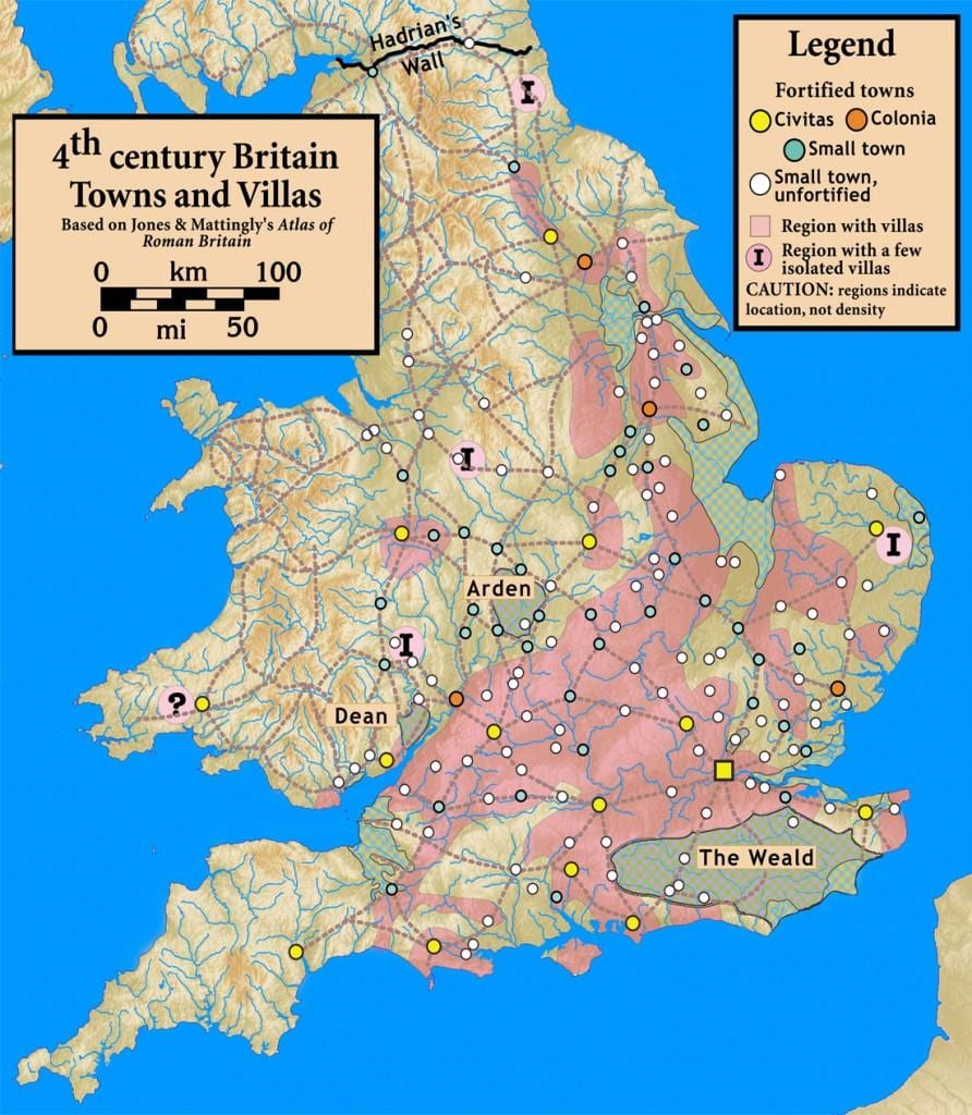 地図の古代イギリス