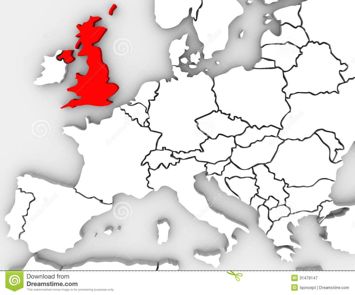 地図のイギリス、ヨーロッパ