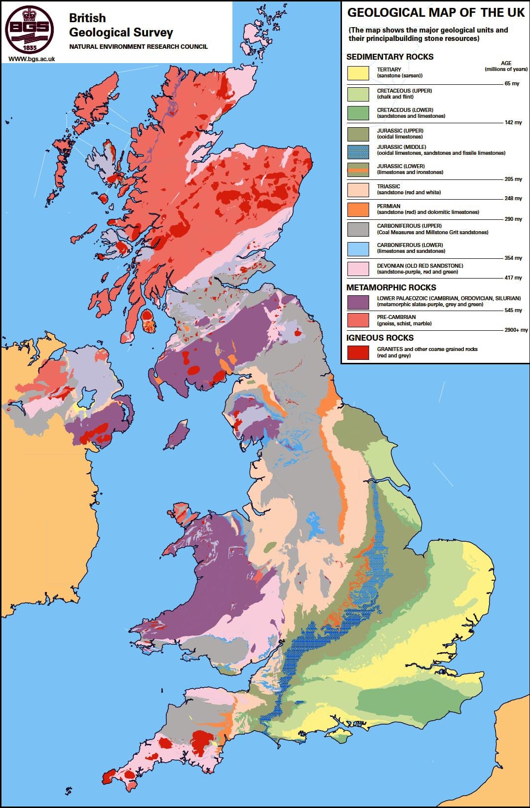 地質図のイギリス