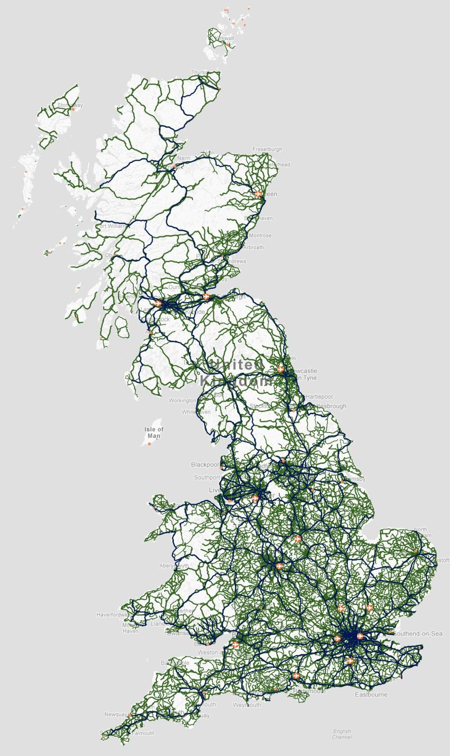 英国の交通地図