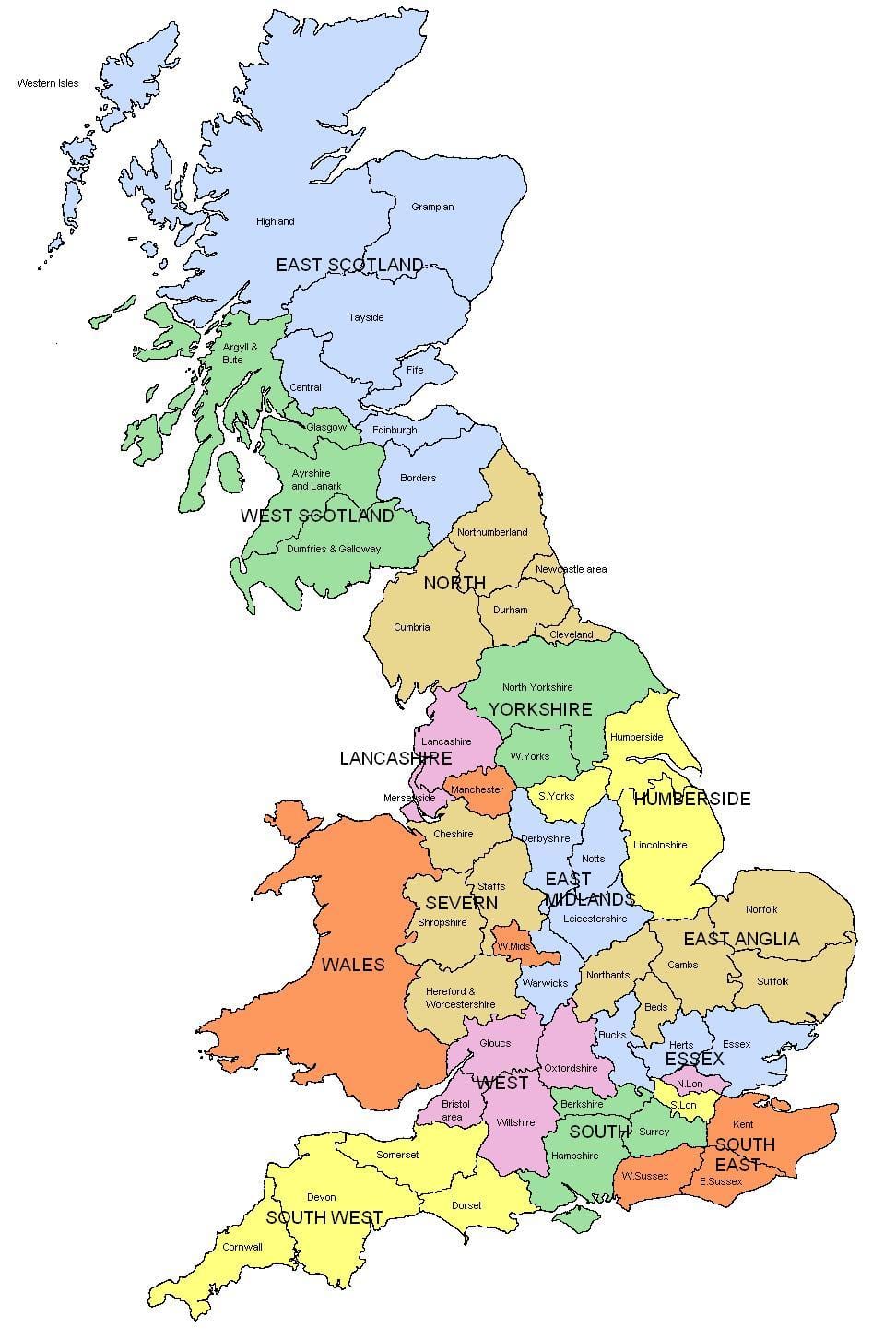 英国地域地図