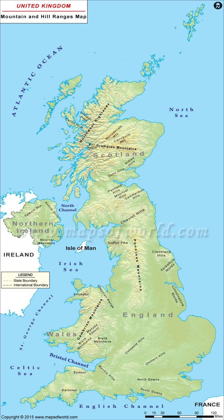 英国山地図