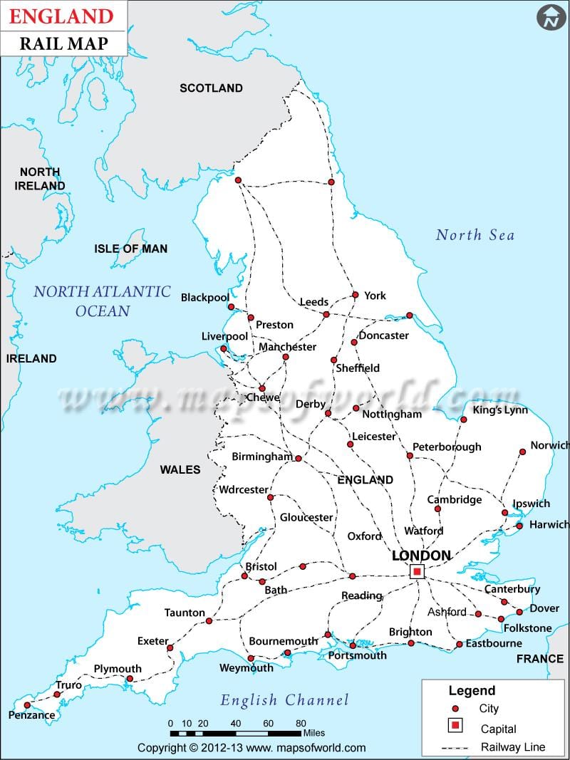 イギリス鉄道の地図