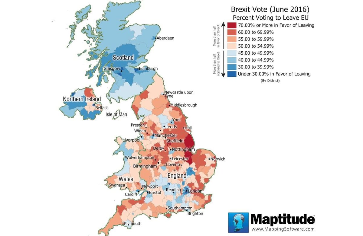 地図の英国brexit