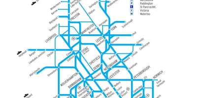 英国の鉄道システムの地図