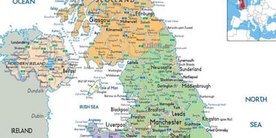 地図のすべての大学が英国