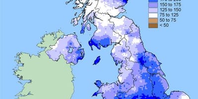 地図の英国での洪水