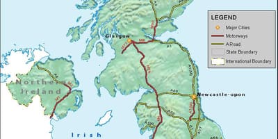 英国の道路ネットワークの地図