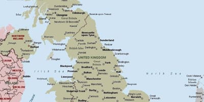 地図のイギリス都市