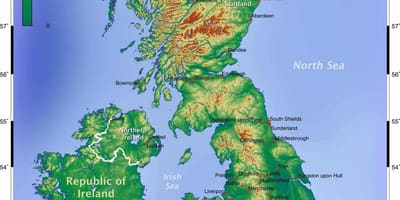 イギリスの地形図